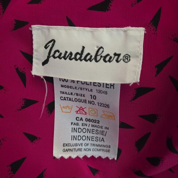 Vintage 80s Belted Secretary Dress womens Size M Purple Abstract Print New Wave - Picture 14 of 15